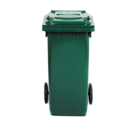 Immagine di Bidone carrellato - 58x73x107 cm - 240 L - verde scuro - Mobil Plastic [1/240/5-VES]