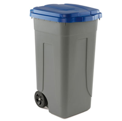 Immagine di Bidone mobile - grigio - 100Lt - coperchio blu - Mobil Plastic [100/GRC-BLB]