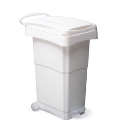 Immagine di Bidone mobile a pedale - 40x65x81 cm - 80 L - PPL - bianco - Mobil Plastic [151/BIL]