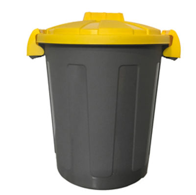 Immagine di Contenitore portarifiuti Dusty - diametro 36 cm - altezza 45 cm - 25 L - coperchio giallo - Mobil Plastic [105/25-GIA]