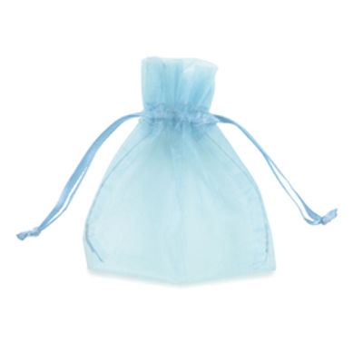 Immagine di Sacchetti bomboniera Milly - 8,5 x 10 cm - organza - celeste - PNP - conf. 20 pezzi [UL550DLL02VCE]