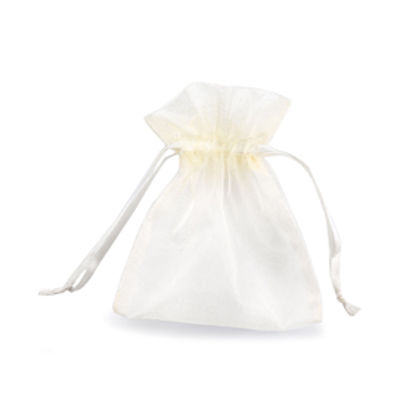 Immagine di Sacchetti bomboniera Milly - 8,5 x 10 cm - organza - avorio - PNP - conf. 20 pezzi [UL550DLL02VAV]