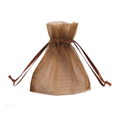 Immagine di Sacchetti organza Milly - 12,5 x 17 cm - cioccolato - PNP - conf. 20 pezzi [UL550DLL03VCC]