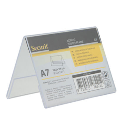 Immagine di Display a V in plastica - 7,8x10,6x6,7 cm (A7) - Securit [PFT-ACV-A7]