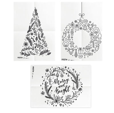 Immagine di Stencil - foglio A2 - 'NATALE' - Securit - set 3 pezzi [WD-3A2-XM]