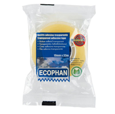 Immagine di Nastro adesivo Ecophan - 19mmx33mt - in caramella - Eurocel [001416203]