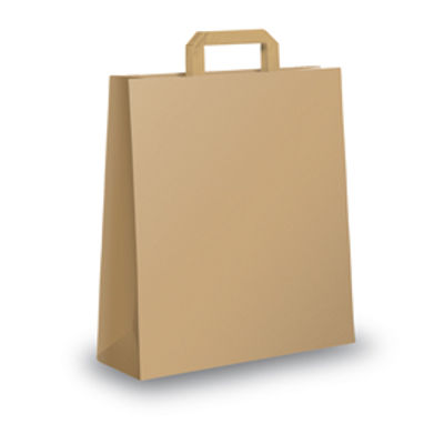 Immagine di Shopper - maniglie piattina - 26 x 11 x 34,5 cm - carta kraft - avana - Mainetti Bags - conf. 350 pezzi [001642]