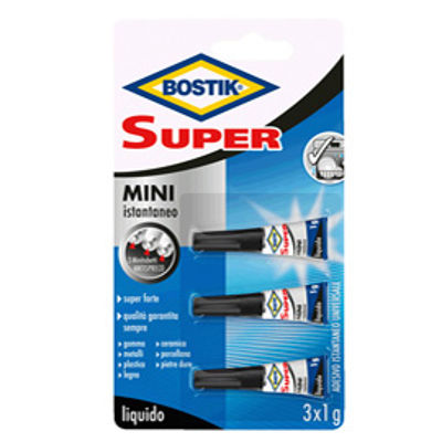 Immagine di Colla istantanea universale - 3x1gr - Super Mini blister - trasparente - Bostik [D2743]