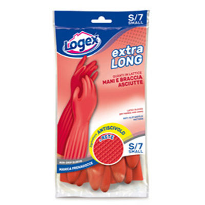 Immagine di Guanti in lattice Extralong - taglia S - rosso - Logex Professional [3549LXS]