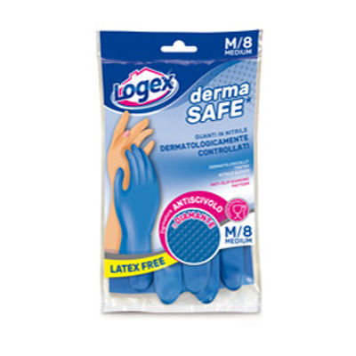 Immagine di Guanti in nitrile Dermasafe - taglia M - blu - Logex Professional [1254LXM]