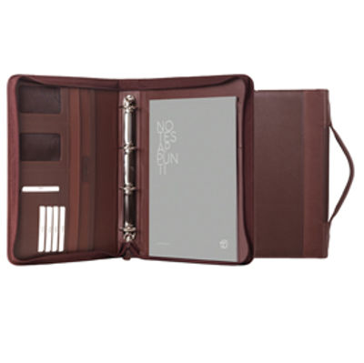 Immagine di Portablocco Office - con manico - ecopelle - con zip - 28x36 cm - marrone - InTempo [8249OF33]