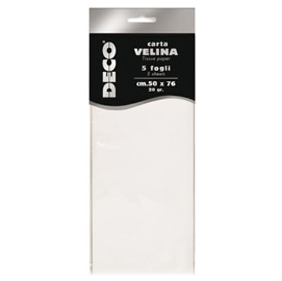 Immagine di Carta velina - 20gr - 50x76cm - bianco - 5 fogli - CWR [12283/01]