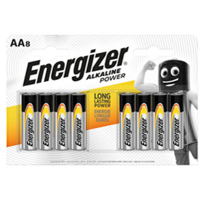 Immagine di Pile stilo AA - 1,5V - Energizer Alkaline Power - conf. 8 pezzi [E300839400]