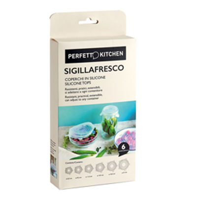 Immagine di Coperchi in silicone Sigillafresco - Perfetto - set 6 pezzi [29013]