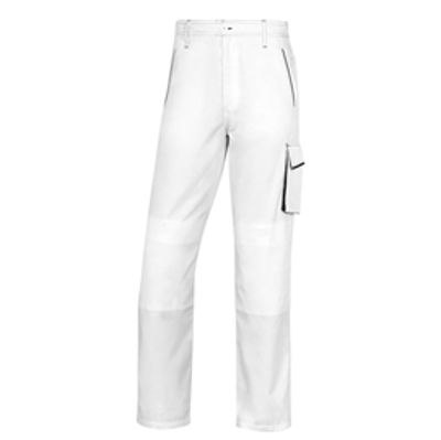 Immagine di Pantalone da lavoro Panostyle - sargia/poliestere/cotone -  bianco/grigio - taglia M - Deltaplus [M6PANBCTM]