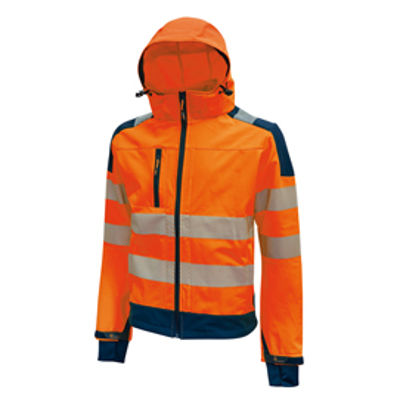 Immagine di Giacca alta visibilità Softshell Miky - taglia M - arancio fluo - U-Power [HL169OF-M]