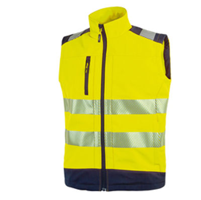 Immagine di Gillete alta visibiltà Softshell Dany - giallo fluo - taglia L - U-Power [HL173YF-L]