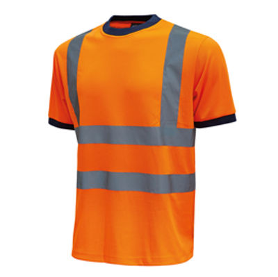 Immagine di T-shirt alta visibilità Mist - taglia M - arancio fluo - U-Power - conf. 3 pezzi [HL165OF-M]