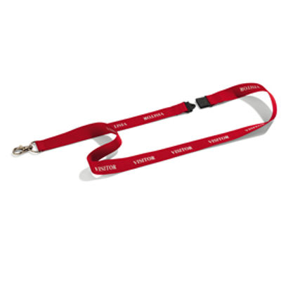 Immagine di Cordoncini portabadge stampa visitor - rosso - 44cm - Durable - conf. 10 pezzi [8238-03]