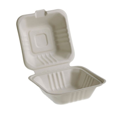 Immagine di Vaschette Hamburger box Take Away Bio - 15x15 cm - Leone [Q2022]