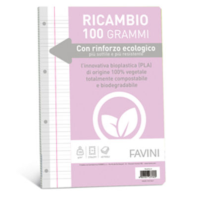 Immagine di Ricambi c/rinforzo ecologico - A4 - 100 gr - 40 fg - rigo di 1a - Favini [A471404]