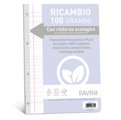 Immagine di Ricambi c/rinforzo ecologico - A4 - 100 gr - 40 fg - rigo di 3a - Favini [A472404]