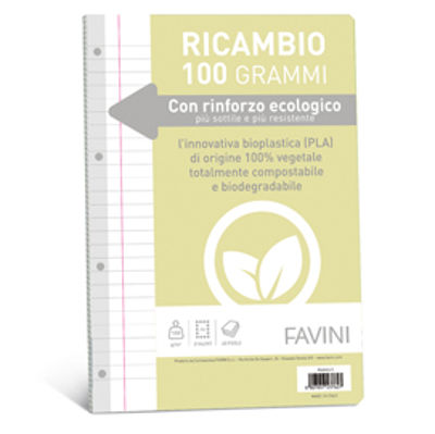 Immagine di Ricambi c/rinforzo ecologico - A4 - 100 gr - 40 fg - 1 rigo con margine - Favini [A476404]