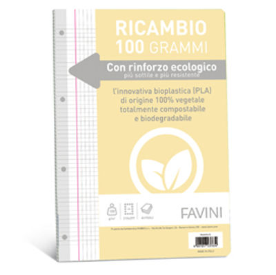 Immagine di Ricambi c/rinforzo ecologico - A4 - 100 gr - 40 fg - 5 mm con margine - Favini [A475414]