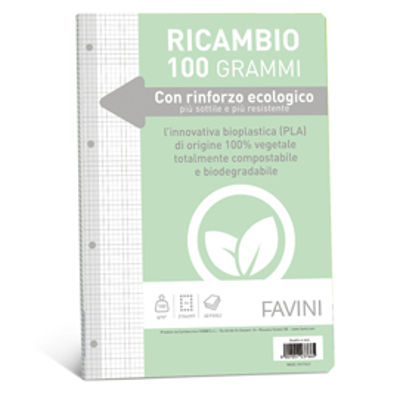 Immagine di Ricambi c/rinforzo ecologico - A4 - 100 gr - 40 fg - 4 mm - Favini [A474404]