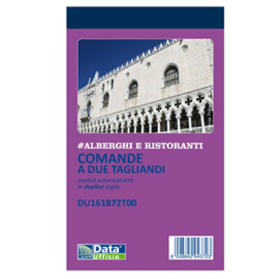 Immagine di Blocco comande 2 tagliandi - 25/25 copie autoricopianti - 16,8x10cm - DU161872T00 - Data Ufficio [DU161872T00]