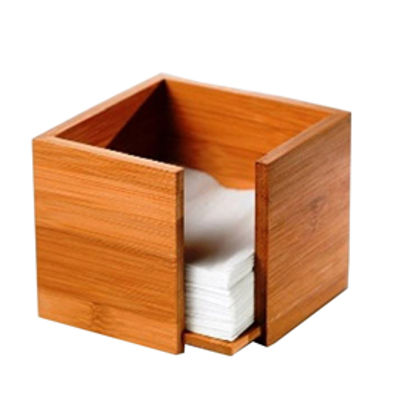 Immagine di Portatovaglioli - in bamboo - 19x19x10 cm - colore naturale - Leone [s0086]