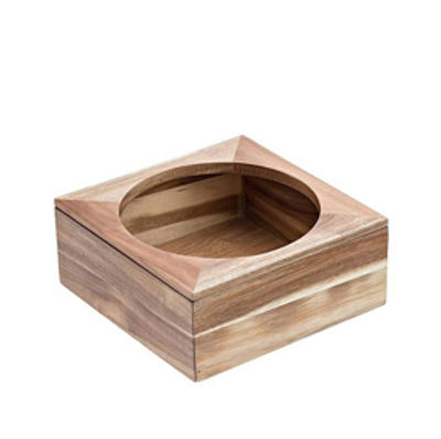 Immagine di Supporto per ciotola - in bamboo - 26x26x11 cm - colore naturale - Leone [s0088]