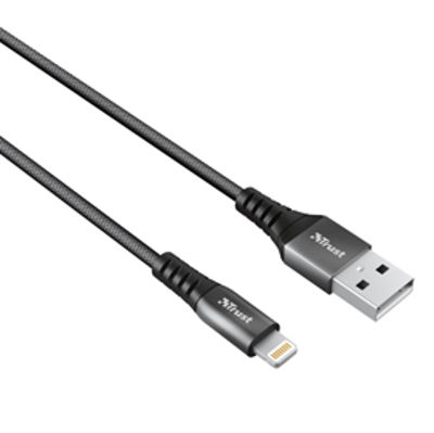 Immagine di Cavo extrastrong da Usb a Lightning - 1 mt - nero - Trust [23570]