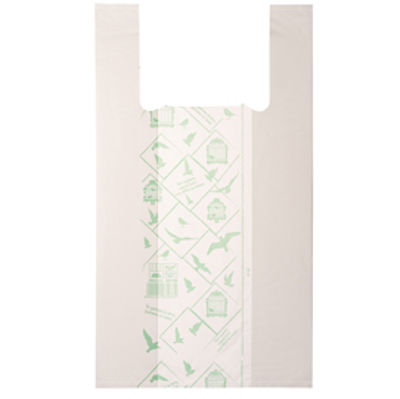 Immagine di Shoppers Midi - 28x50 cm - mater-bi - bianco - scatola 500 pezzi [M0660205004208]