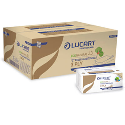 Immagine di Asciugamani piegati a Z EcoNatural Plastic Free - Lucart - pacco da 198 pezzi [864075]