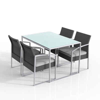 Immagine di Set pranzo Bilbao - nero/grigio - Garden Friend - set 5 elementi [S1304592]