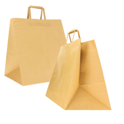 Immagine di Shoppers Flat maxi - in carta kraft - 36 x 30 x 36 cm - avana - Mainetti Bags - scatola 150 pezzi [087424]