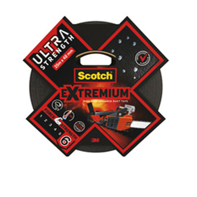 Immagine di Nastro adesivo extra resistenete - 48 mm x 25 mt - nero - Scotch® [7100205699]