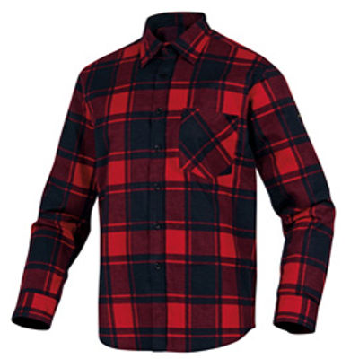 Immagine di Camicia da lavoro Ruby - in flanella di cotone - tg. M - rosso / nero - Deltaplus [RUBYROTM]