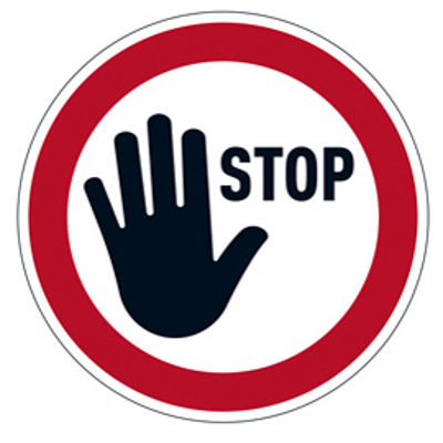 Immagine di Pittogramma da pavimento rimovibile "Stop" - Ø 43 cm - Durable [1042-03]