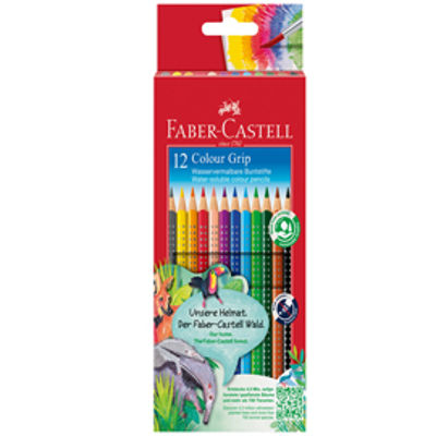 Immagine di Matite colorate Color Grip - acquerellabili - Faber Castell - scatola 12 pezzi [112469]