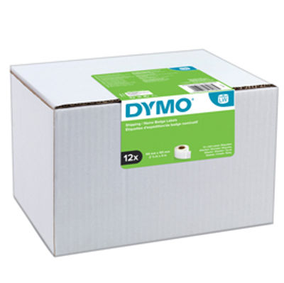 Immagine di Rotolo etichette spedizione/badge - 54 x 101 mm - bianco - 220 etichette / rotolo - Dymo - value pack 12 pezzi [DYM-S0722420]