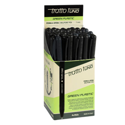 Immagine di Penna sfera Tratto Uno Green - punta media 1 mm - nero - Tratto - conf. 50 pezzi [F838303]