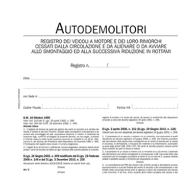 Immagine di Registro autodemolitori - 200 pagine numerate - DU134020000 - Data Ufficio [DU134020000]