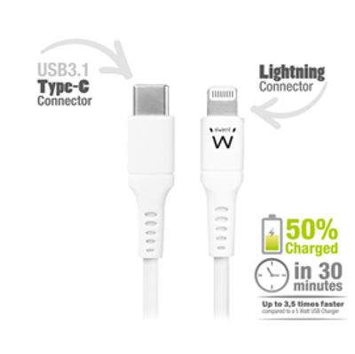 Immagine di Cavo lightning USB TYPE-C - per smartphone e tablet - 1 mt - Eminent [486622606]