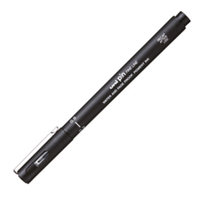 Immagine di Pin fineliner - punta 0.9 mm - nero - Uni Mitsubishi [M PIN109 N]