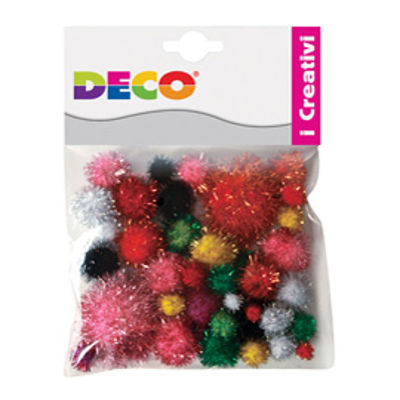 Immagine di Pompons LamE' - 7-28 mm - colori assortiti - Deco - conf. 40 pezzi [10961]