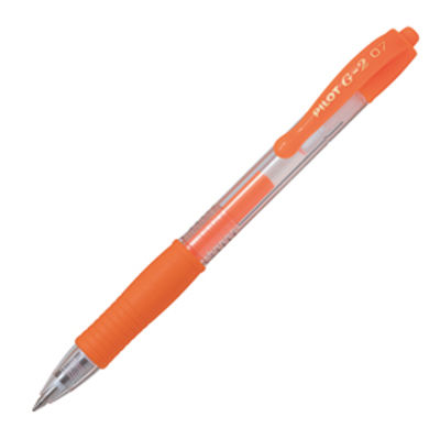 Immagine di Roller gel a scatto G-2 - punta 0,7mm - arancio neon - Pilot [001381]