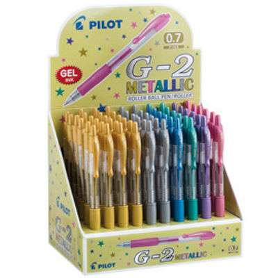 Immagine di Roller gel scatto G-2 - 0,7 mm - colori assortiti metallic - Pilot - Display 60 pezzi [Z99736]