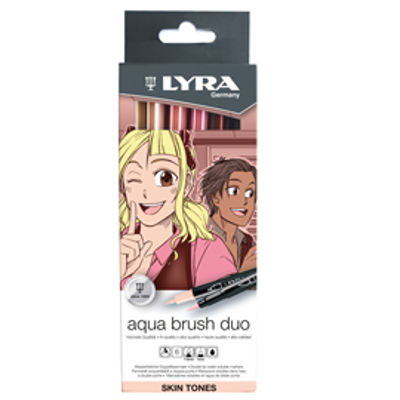 Immagine di Pennarello Aqua Brush Duo - skin tones - Lyra - conf. 6 pezzi [L6521062]